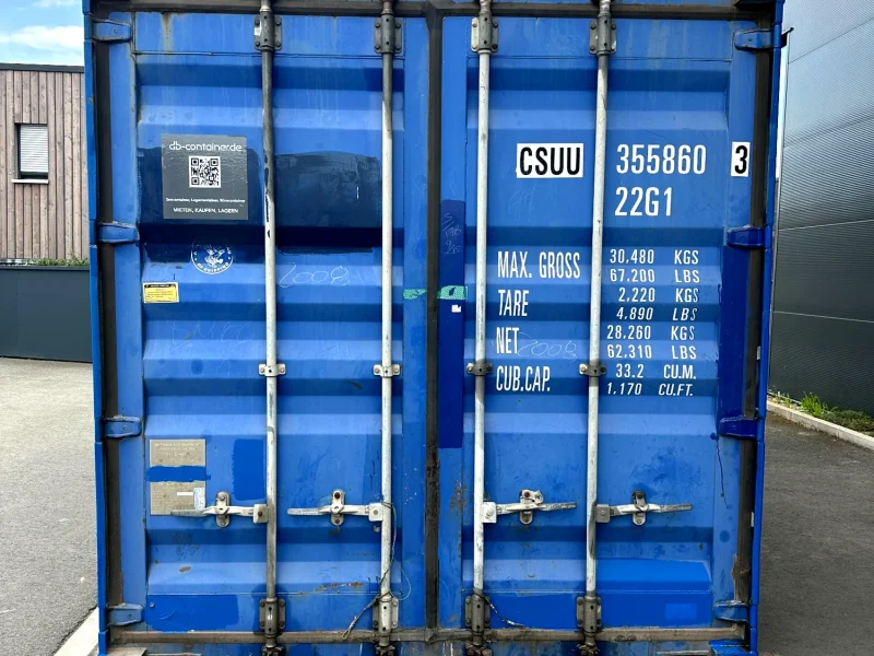 Gebrauchter 20 Fuß Seecontainer Blau CSUU-355860-3